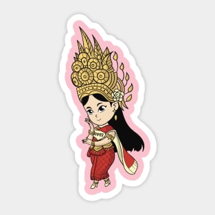 Khmer Cambodian Chibi w/cape Character Sticker